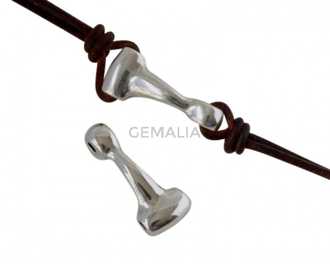 Metal bead Zamak slider stirrup 32x13mm. Silver. Inn.2.8mm