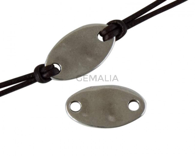 Metal connnector Zamak oval 19x11mm. Silver. Inn.2mm