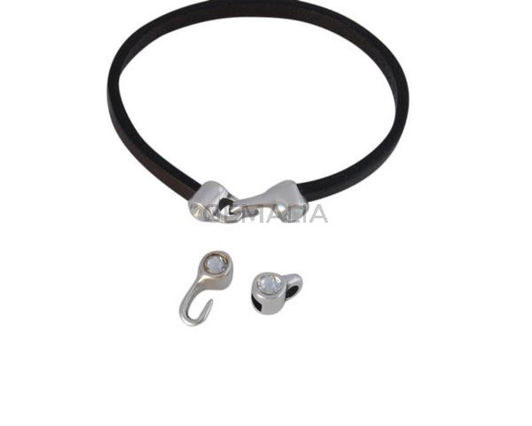 SWAROVSKI and metal clasp 11x4.5mm with end cap coin. Gold-Crystal. Inn.3x2mm