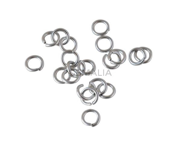 Open Jump Ring Brass 7x1.2mm. Silver. 