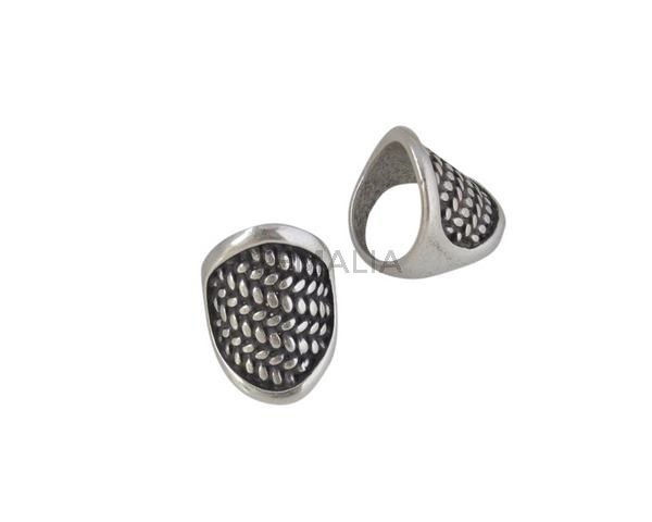 Metal Ring Zamak 29x21mm. Silver. Nº17