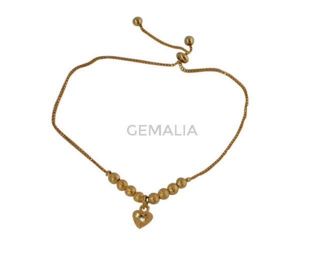 Stainless Steel chain bracelet 30x7mm. Stainless Steel 304. Gold. 9.8 Inch. Ajustable.