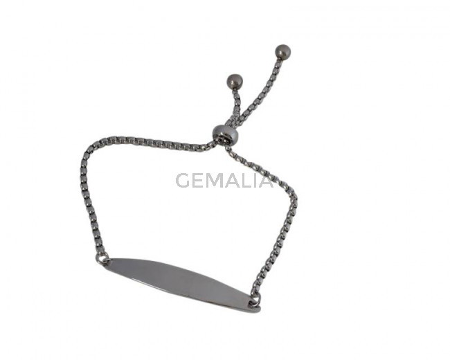 Stainless Steel chain bracelet 2.2mm. Stainless Steel 304. Gold. 4-9 Inch. Ajustable.