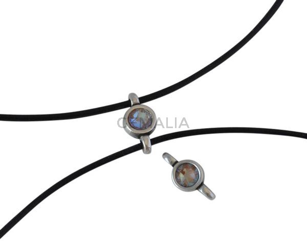 Swarovski and metal connector 10x5mm. Silver-Cappuccino Delite.Inn.2m
