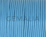 Round leather Cord. 2mm. Light blue.