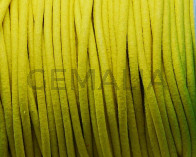 Round leather Cord. 2mm. Fluorescent yellow. Best Quality.