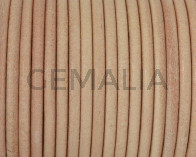 Round Leather cord. 3mm. Natural. Best Quality.