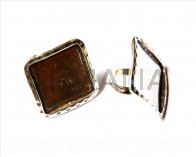 Zamak. Ring. Square. 36mm. Silver color. Inn.17mm.