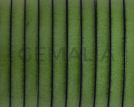 Flat Leather cord 5x1.5mm. Green&black. Best Quality. Bulk Price.