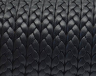 Bolo Braided Flat Leather Cord. 6,5x2mm. Black. Best Quality.
