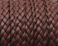 Bolo Braided Flat Leather Cord. 9x2mm. Light Brown. Best Quality.