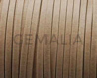 Flat Leather cord. 3x1mm. Beige matt. Best Quality.