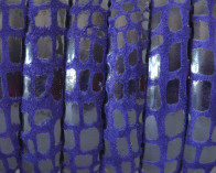 Cancun Suede Leather Cord. Half Round. 10x5mm. Violet.