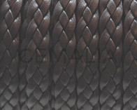 Bolo Braided Flat Leather Cord. 9x2mm. Dark brown. Best Quality.