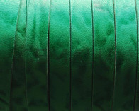 Flat Leather cord. 13x2mm. Vintage. Green. Best Quality.