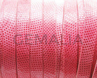 Suede Leather cord. Luxus. Flat. 13x2mm. Coral color. Best Quality.