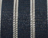 Flat Leather cord with chain. 15x2mm. Ray. Navy blue-silver.Best Q.