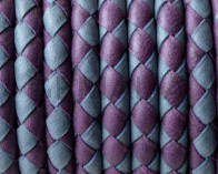 Bolo Braided Round Leather Cord. 5mm. Denver. Violet-grey .Inn.1mm.approx.Best Quality