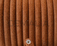 Round Leather cord. 5mm. Camel. Hollow. Inn.1.5mm.approx. Best Quality.