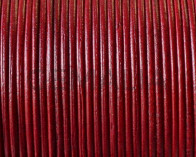 Kangaroo Leather Round Cord. 1mm.  Red. Best Quality.