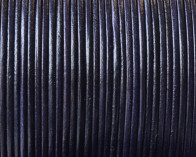 Kangaroo Leather Round Cord. 1mm. Navy blue. Best Quality.