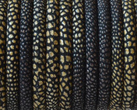 Round Leather cord. 5mm. Stingray-brown. Inn.1mm. Best Quality.