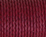 Bolo Braided Round Leather Cord. 3mm. Burdeous. Best Quality.