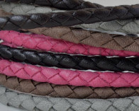 Bolo Braided Round Leather Cord. 4mm. MIX. Best Quality. 20cm strand