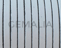Flat Leather cord. 3x1,5mm. White. Best Quality.