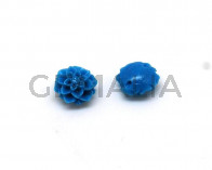 Synthetic Coral. Flower. 10mm. Turquoise. 12PCs.