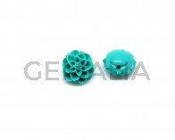 Synthetic Coral. Flower. 10mm. Turquoise. 12PCs.
