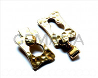 Zamak. Clasp 39x25/27x12mm. Ant. gold. Inn. 9.5x2.2mm.