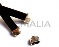 Zamak. End cap, 11x13mm. Silver c.Inn.10x4mm.