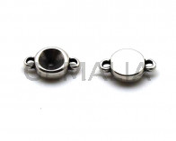 Zamak. Connector. 20x12mm. Silver color. For SS39.