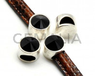 Zamak/Swarovski. Ending. Coin. Silver-Jet.