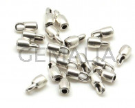 Zamak. Ending. 4x8mm. Silver color. Inn.2mm.