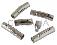 Stainless steel 304. Clasp. Tube. 28x7mm. Silver.Inn.5mm.