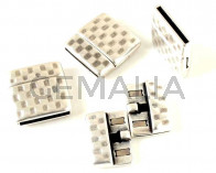 Magnetic clasp. 24x24mm. Silver. Inn.20x2mm.