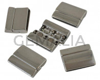 Zamak. Magnetic clasp. 27x22mm. Silver. Inn.24x2.5mm.