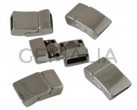Zamak. Magnetic clasp. 21.5x12mm. Silver. Inn.10x2.5mm.
