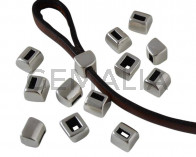 Zamak. Bracelet loop-component for stripe. 8x9mm. Silver. Inn.5x2mm.