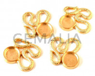 Zamak. Pendant. Snake. 34x33mm. Gold. Inn.12mm.