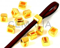 Zamak. Loop component for stripe. 8x9mm. Gold. Inn.5x2mm.