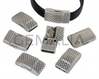 Zamak. Magnetic bend clasp. 23x13mm. Silver. Inn.10x2mm.
