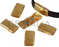 Zamak. Magnetic clasp. Flat. 22x12.5mm. Gold. Inn.10x2mm.