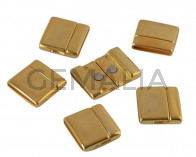 Zamak. Magnetic clasp. Flat. 22x23mm. Gold. Inn.20x2mm.