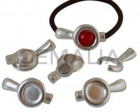 Zamak.Magnetic clasp.No stone.40x21mm.Inn.stone 12mm. Silver. Inn.5mm.