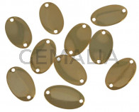 Brass. Connector. Oval. 17.5x10x0.5mm. Gold. Inn.1mm.