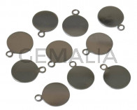 Brass. Pendant. Coin. 10mm. Silver. Inn.1.6mm.