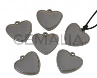 Stainless steel 304. Pendant. Heart. 11x10x1mm. Silver. Inn.1mm.